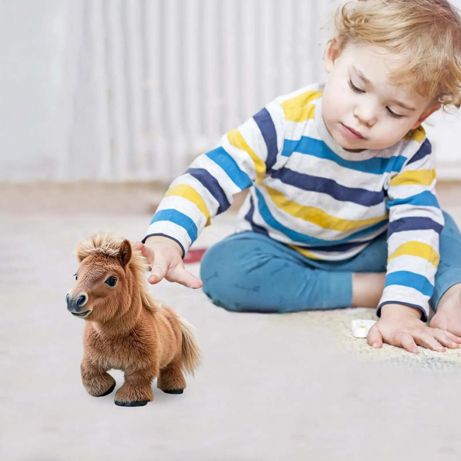 Roboterpferd, süßer Plüsch, elektrisch, interaktiv, Simulation, intelligentes Pferd, elektronischer Plüschbegleiter, weiches Roboterhaustier für Jungen und Mädchen