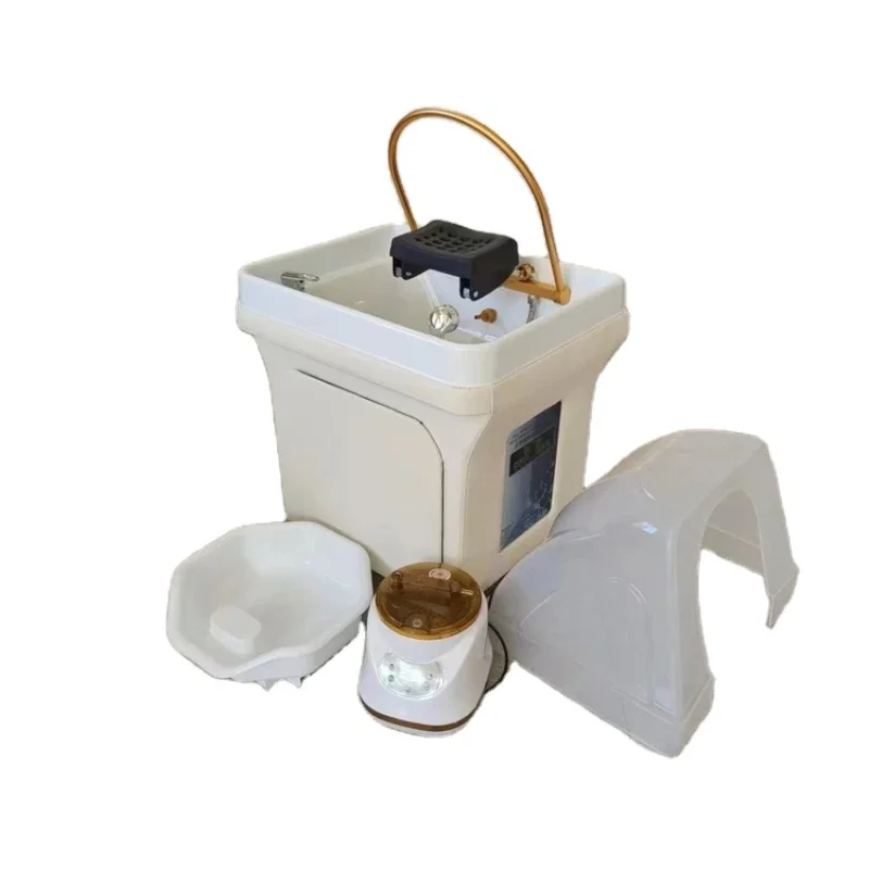 Factory Wholesale Hair Wash Salon Portable Washing Mobile Shampoo Bowl Sink Basin And Chair With Fumigation And Therapy