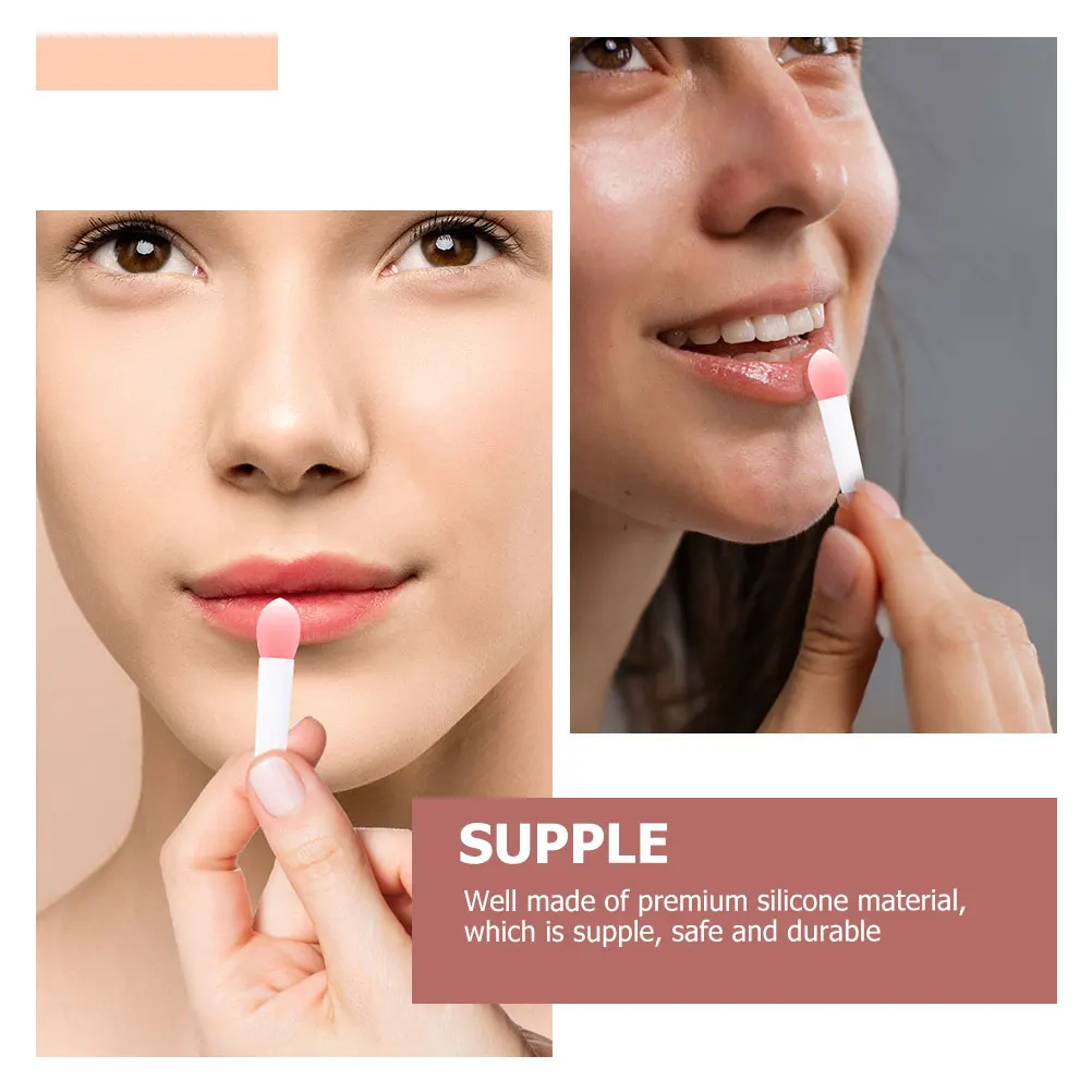 1Set Lip Brush Collection Flexibele siliconen applicators voor gladde make-up Lipstick Balm Mask Gebruik Lichtgewicht draagbare vrouwen