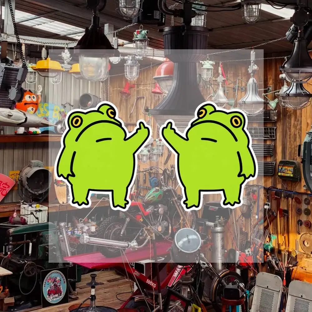 Middle Finger Frog Aesthetic Graffiti Stickers Waterproof PVC Decals for Car Motorcycle Skateboard Helmet Notebook
