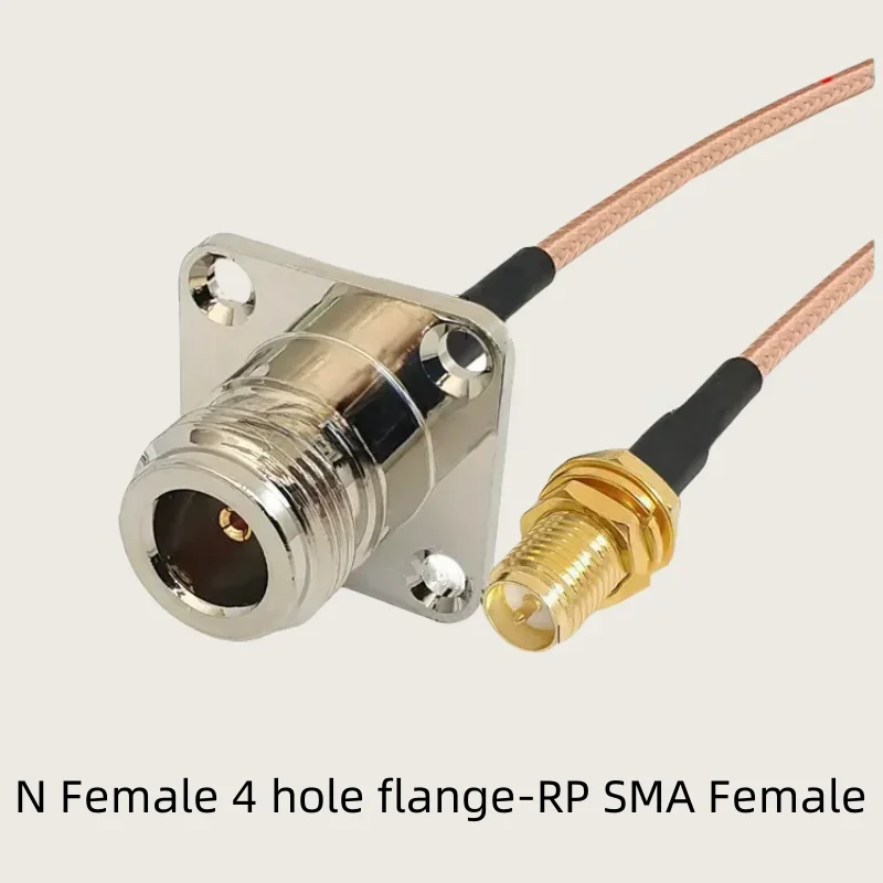 RG316 SMA To N Female 4 hole flange Male plug / Female Jack  Conncetor RG-316 Coax jumper cable 25 * 25 square plate adapter