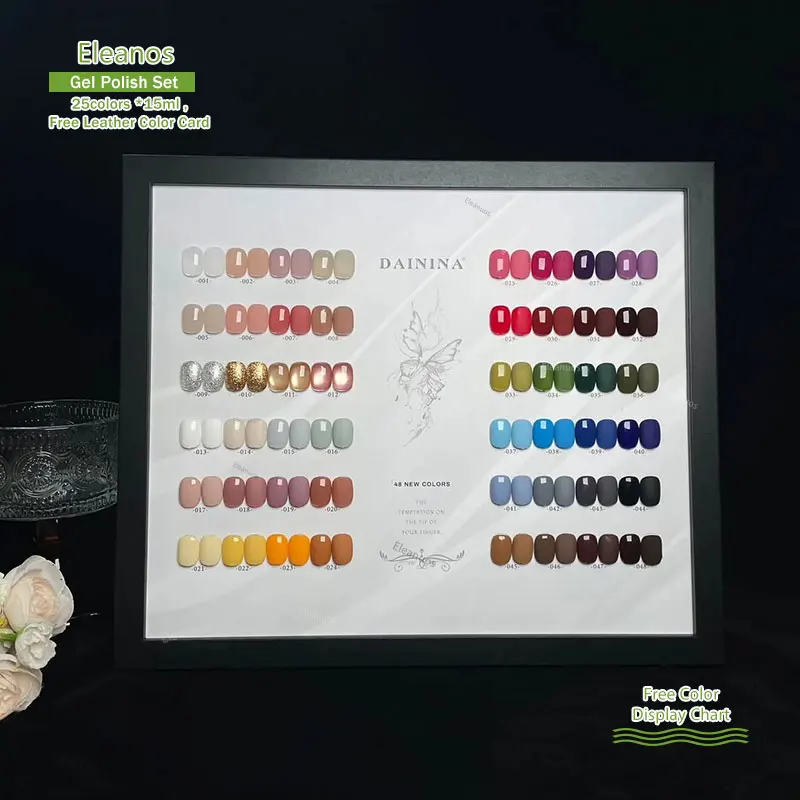 Eleanos Pop สี 48 สี 15ml ทั้งชุด Cat Eye Gel เล็บ Soak Off Jelly Glitter เจลสีการ์ดเล็บ Salon