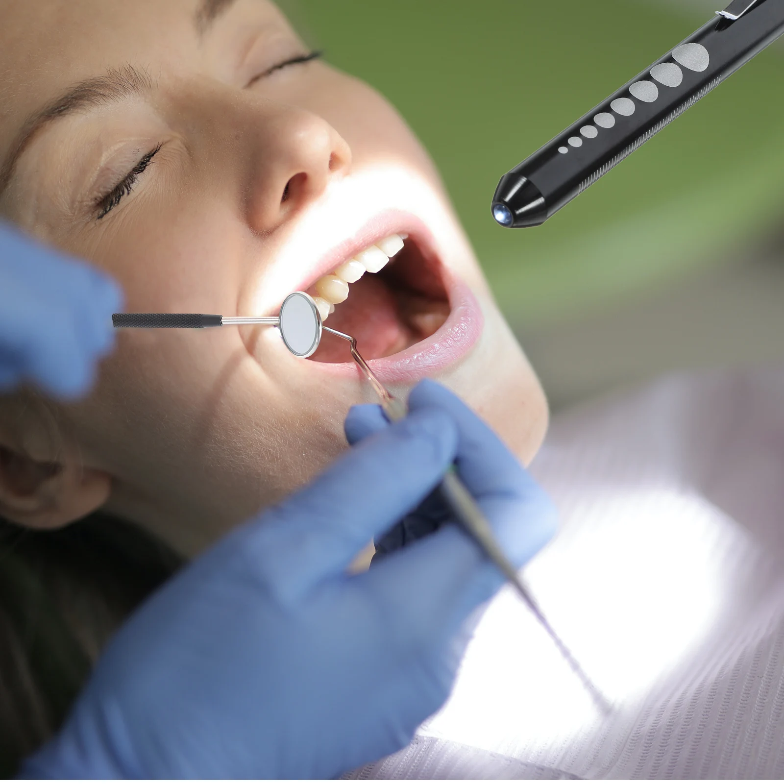 

1pc Led Medical Pen Light Compact Examination Flashlight For Doctors Nurses Ear Use Black White Light