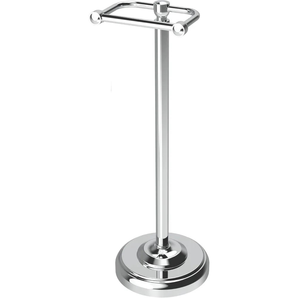 

Stainless Steel Freestanding Toilet Paper Stand with Pivoting Post and Weighted Base for Stability