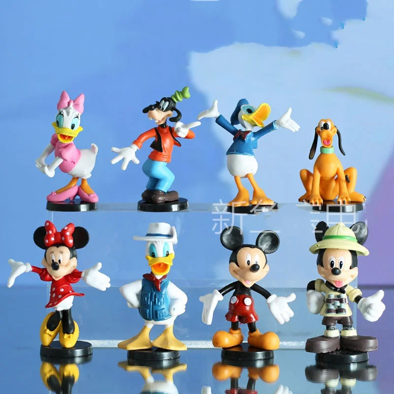 

8 шт./компл. фигурки Диснея, игрушки, Микки Маус, фигурки Минни Дональд Дак, ПВХ, украшения для торта, коллекция украшений, игрушки, подарки