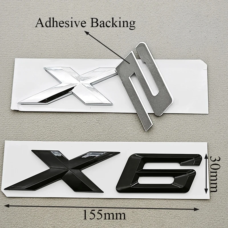 3D ABS Black Chrome Car Letters Rear Trunk Badge X5 X6 Logo Emblem Decals For BMW X5 X6 F15 G05 F16 G06 Sticker Auto Accessorie view 3
