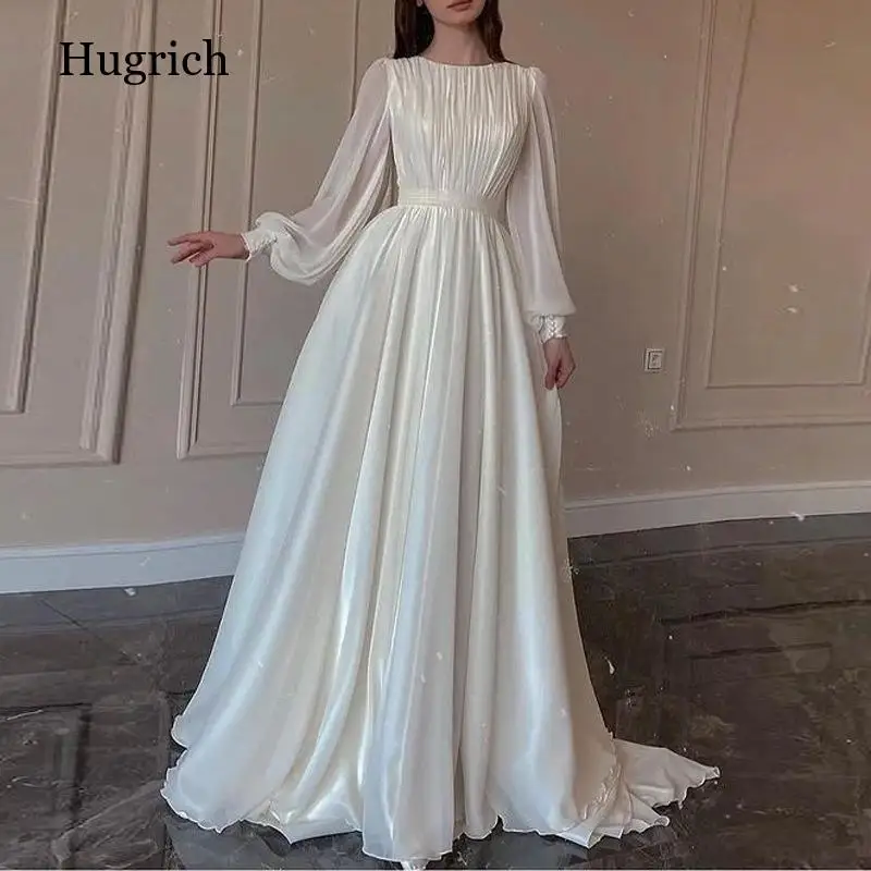 

2021 New Winter Women's Clothing Elegant and Simple Fashion Round Neck Long Sleeve Slim Fitting Dress Solid Color Dress