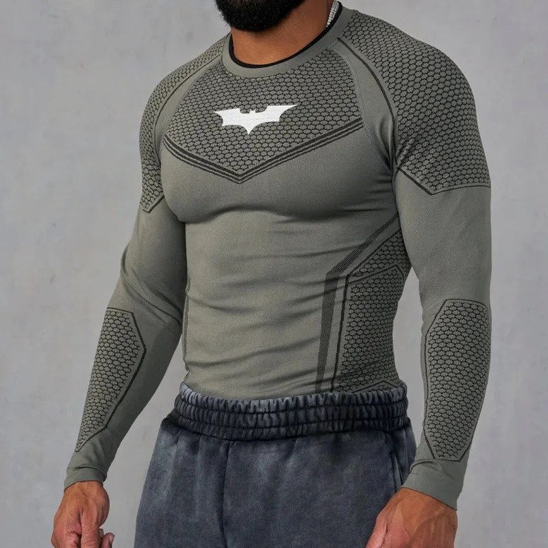 

Мужская спортивная футболка 2026: Новинка, фитнес-топ с длинным рукавом для бега и тренировок, быстросохнущая