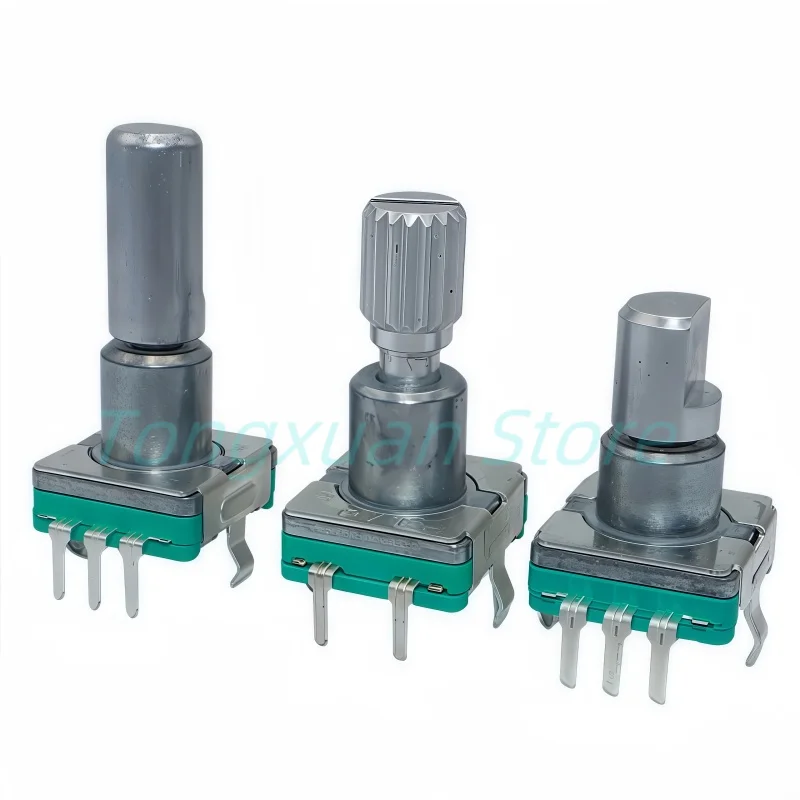 5pcs Encoder Switch EC11 With Push Button Switch 30 Position Rotary Code Switch 5pin Plug-in 10/12.5/15/17/20mm Half Plum Shaft