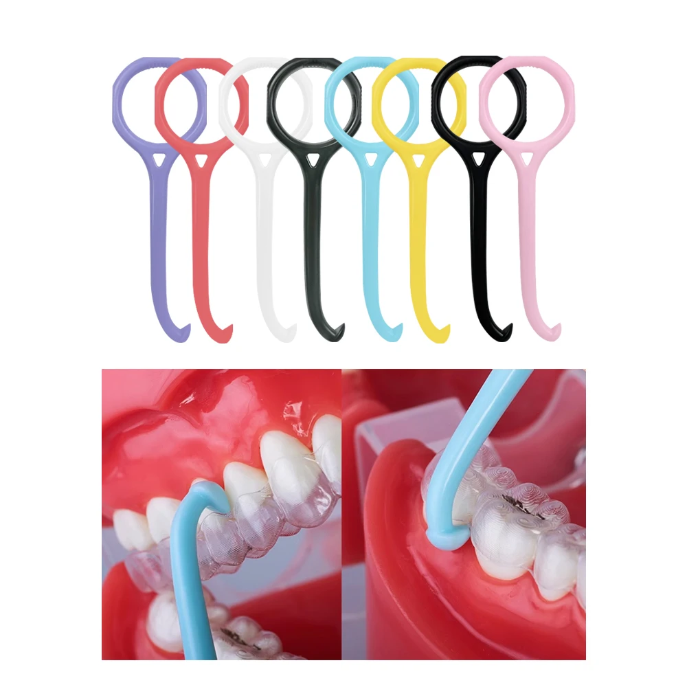 30 szt. Narzędzie do usuwania ortodontycznego plastikowy hak niewidoczne zdejmowane aparaty przezroczyste pielęgnacja jamy ustnej Chewies Aligner