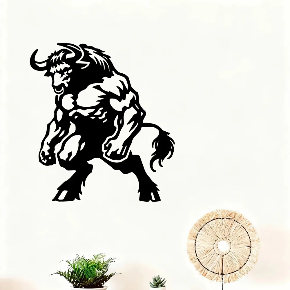 CIFBUY Rustic Metal Bull Aluminum Wall Art Metal Sculpture Waterproof Mural Living Room Garden Fence Indoor Outdoor Decor Gift