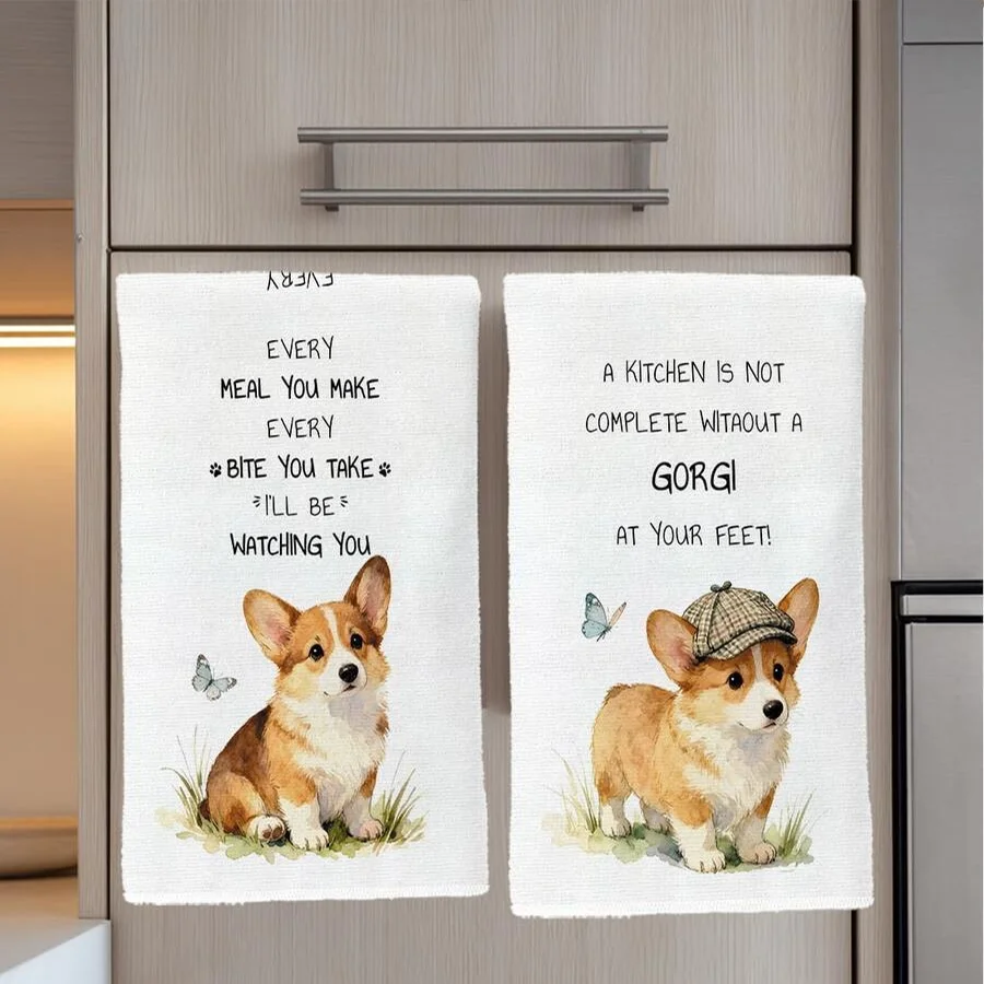 2 Buah, Handuk Dapur Corgi Ber - Kitchen Baking Necessities ulasan dan harga