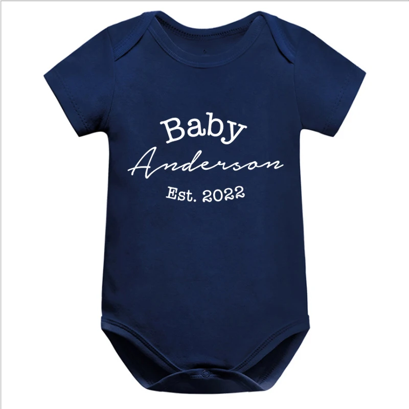 Personalized Baby Name Est 2022 Onesie Custom Name Baby Girl Clothes Modern Baby Name Onesie Baby Announcement Bodysuit