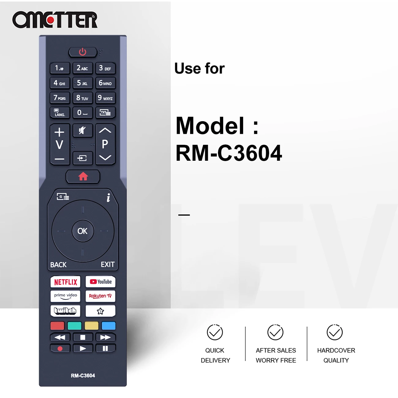 New RM-C3604 Telecomanda For JVC Smart TV Replace Remote Control LT-55VU3100