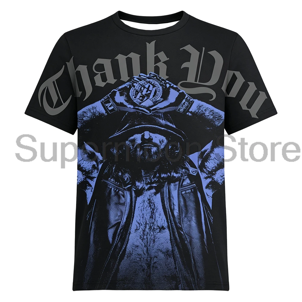 Men's Black AJ Styles Thank You T-Shirt O-Neck Short Sleeve Streetwear Tee Women Men Outdoor Sportwear Tops