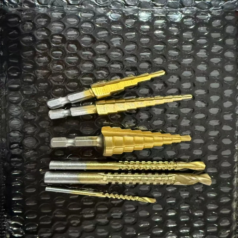 1 Set (6 Pieces) Step Drill Bit Set, Casting Tools Suitable for Woodworking and Metal Core Drilling, Does Not Include a Box