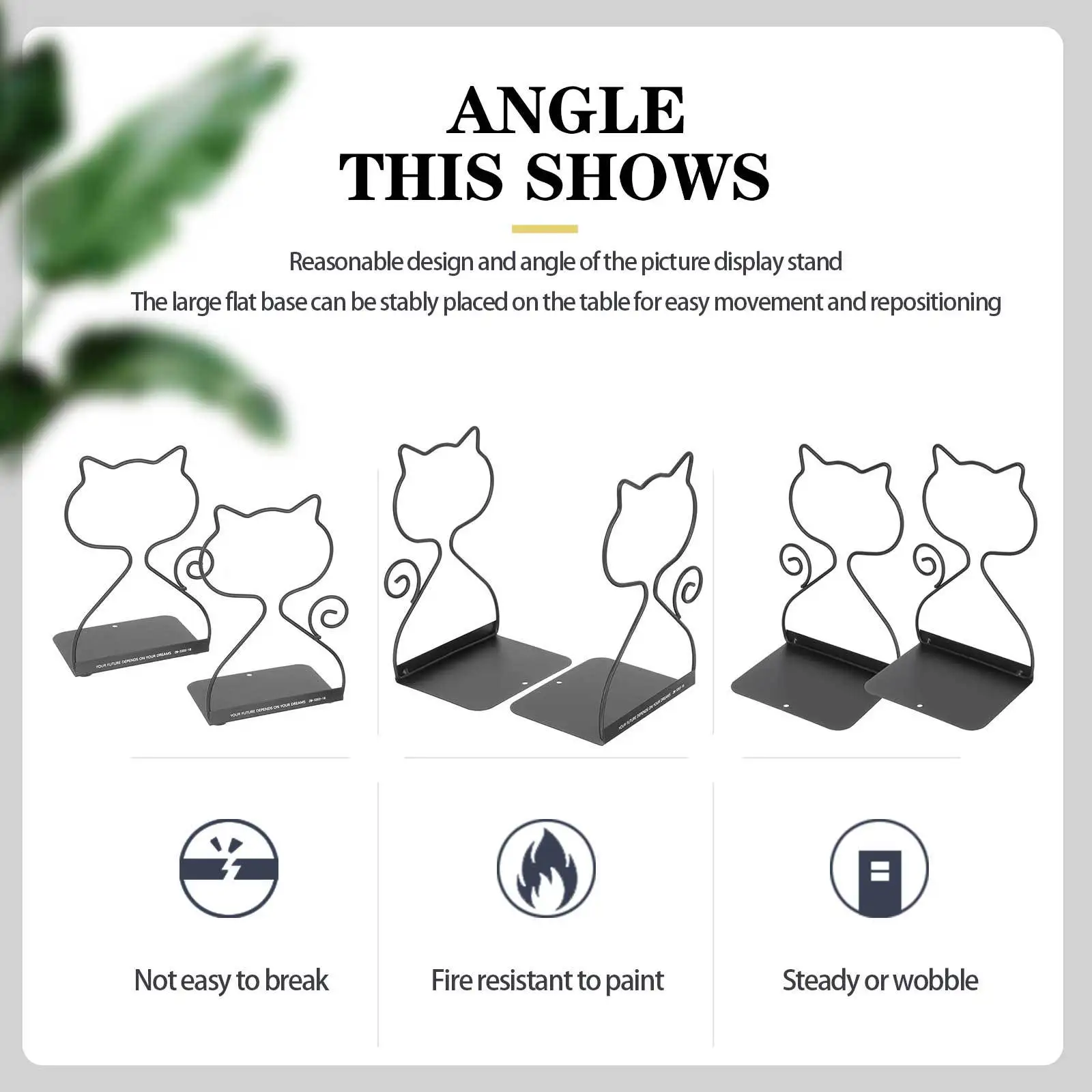 

2Pcs Bookends Crafted Metal Book Holders Sturdy Desktop Book Organizer for Home Office Study Shelf Crafted Bookend