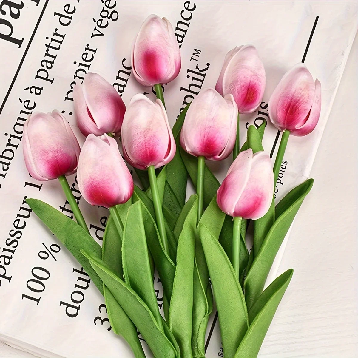 1pc  Artificial Flowers, Real Touch Tulips Bouquet, Artificial Flowers For Wedding Room Home Hotel Party Event Christmas Decol