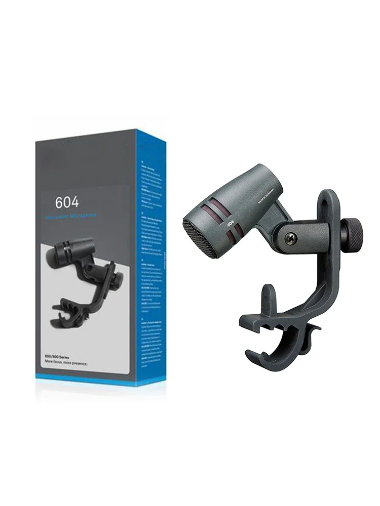 E604 Tom Snare Evolution Series Instrumento Cardioide Microfone de Tambor Com Fio e 604 com Suporte de Braço Clipe para Gravação Profissional