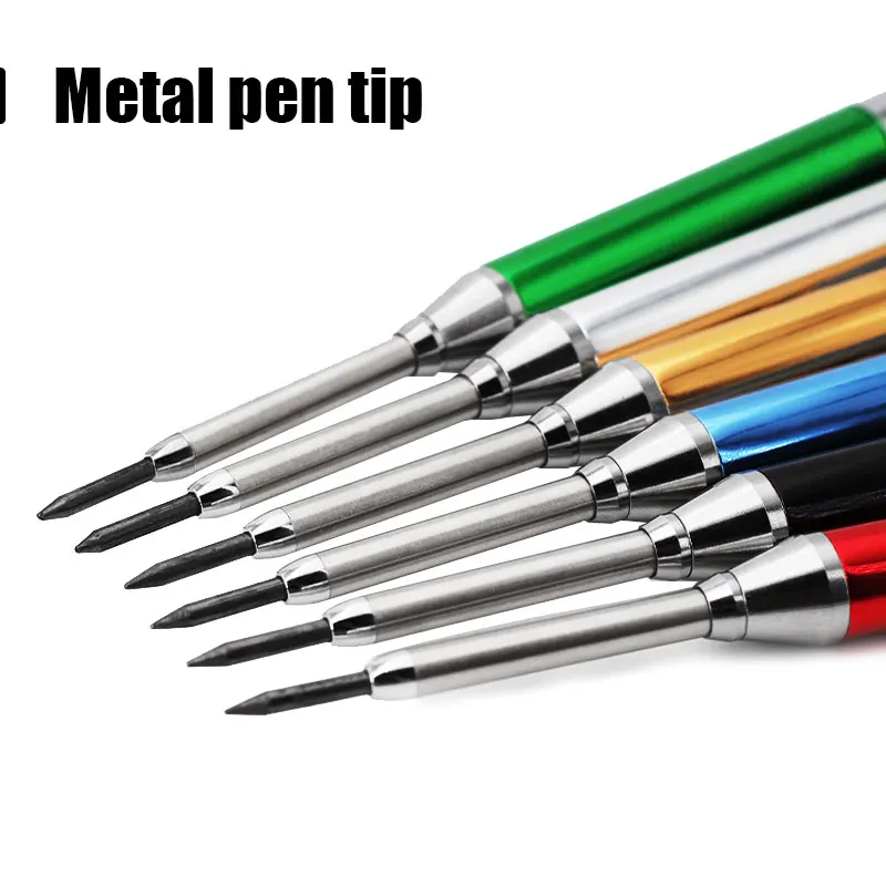 6 Teile/satz Metall Stift Clip Mechanische Bleistift Set mit Bleistift Kappe Integrierte Spitzer 2,8mm Ersatz Blei Tiefe Loch kennzeichnung Werkzeug ﻿ – Detail 2