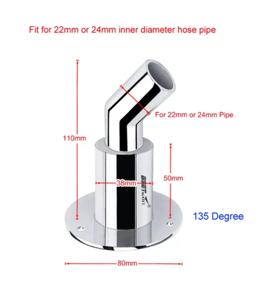 Stainless Steel 316 Thru Hull Exhaust Skin Fitting Tube Pipe Socket Hardware Parts Of Air Diesel Heater For Boat Marine Car 1pc