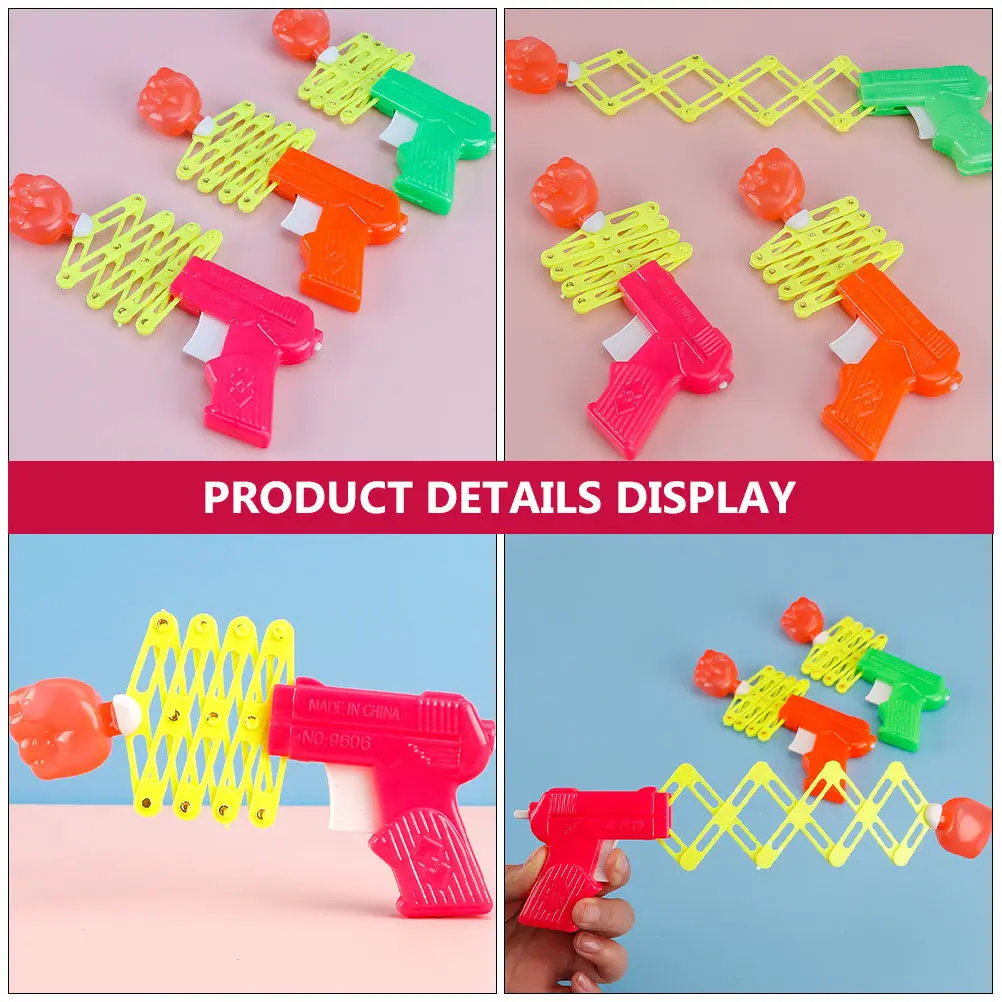 

6Pcs Retractable Fist Shooter Spring Guns Durable Plastic Trick Prank Fun Kids Gift Elastic Shooter Party Favor