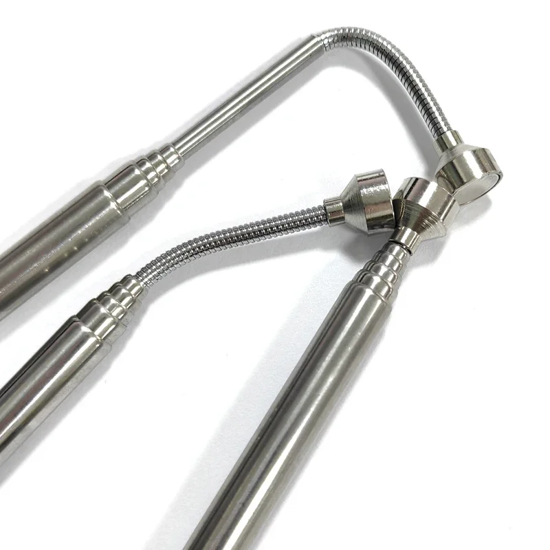 Portátil Rotatable Silver Magnetic Pickup, Pen Clip Retrátil, Magnet Suction Rod, Hand Tool