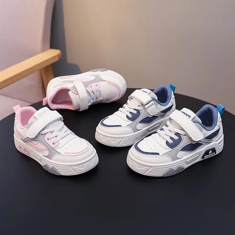 

Tenis Sneakers Kids Spring/Autumn New Boys Girls Sports Shoes Casual Board Shoes Leather Soft Soled Children Small White Shoes