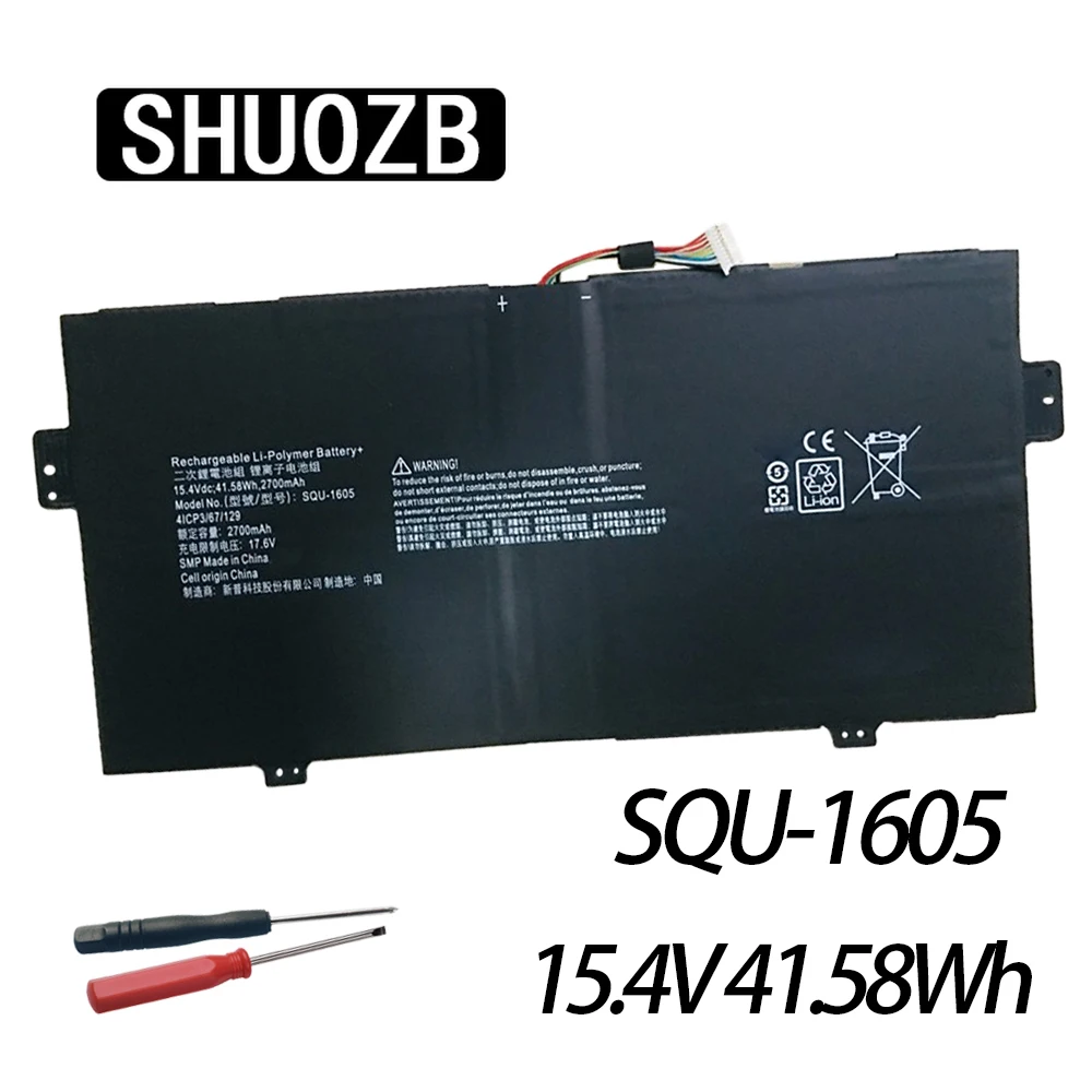 

SHUOZB SQU-1605 Laptop Battery For Acer Spin 7 SP714-51 SF713-51 Series Swift 7 S7-371 SF713 41CP3/67/129 15.4V 41.58Wh 2700mAh