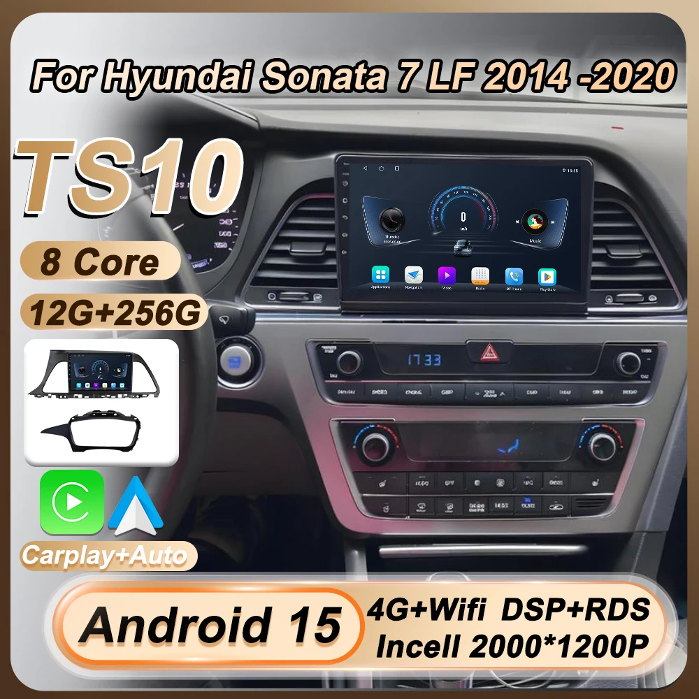 

Для Hyundai Sonata 7 LF 2014 2015 2016 2017-2020 Android 15 Автомобильный радиоприемник Мультимедийный видеоплеер Авторадио Carplay Авто экран Wi-Fi