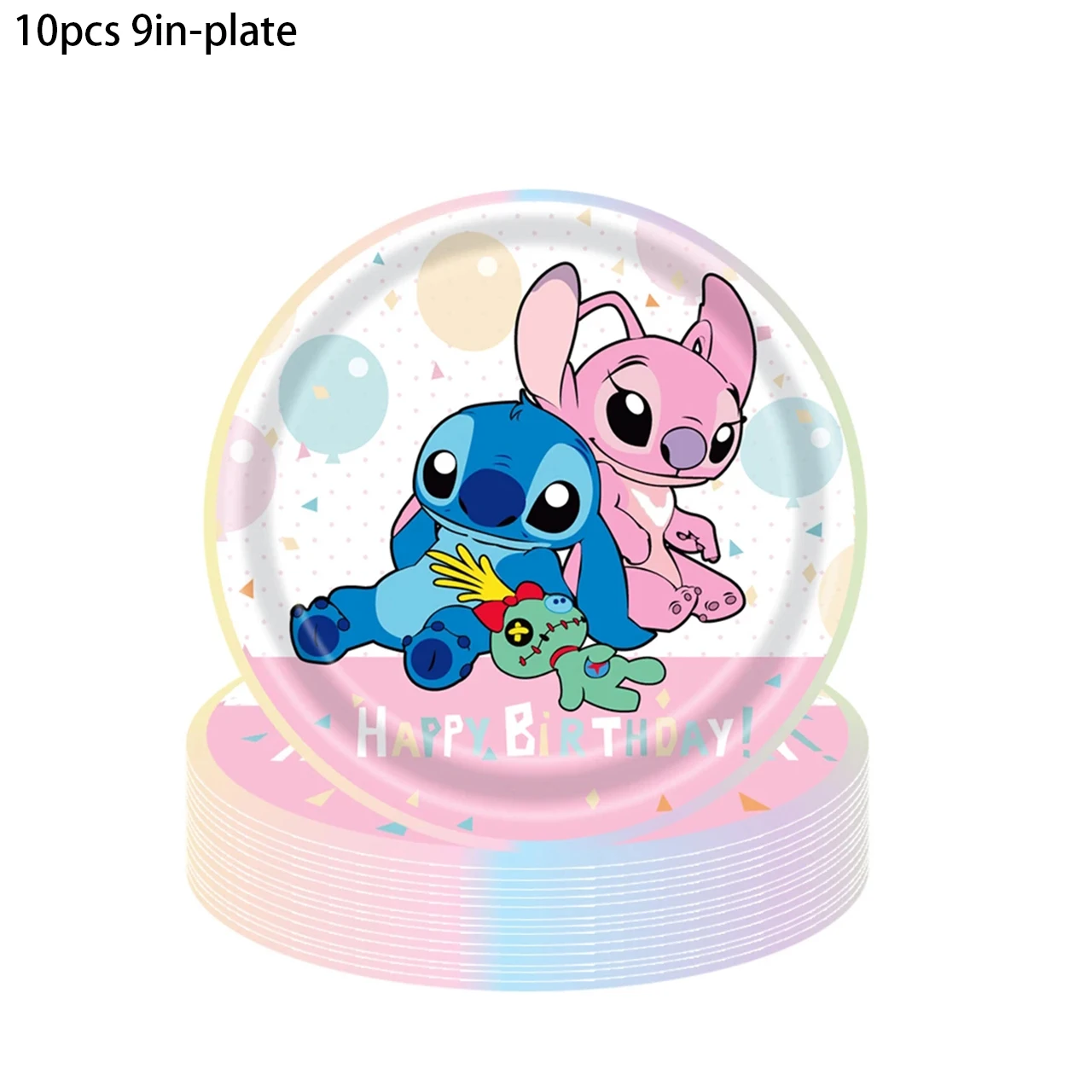 Disney Pink Lilo&Stitch Angel Birthday Party Disposable Paper Cup Plate Tablecloth Banner Balloons Girls Baby Shower Decoration