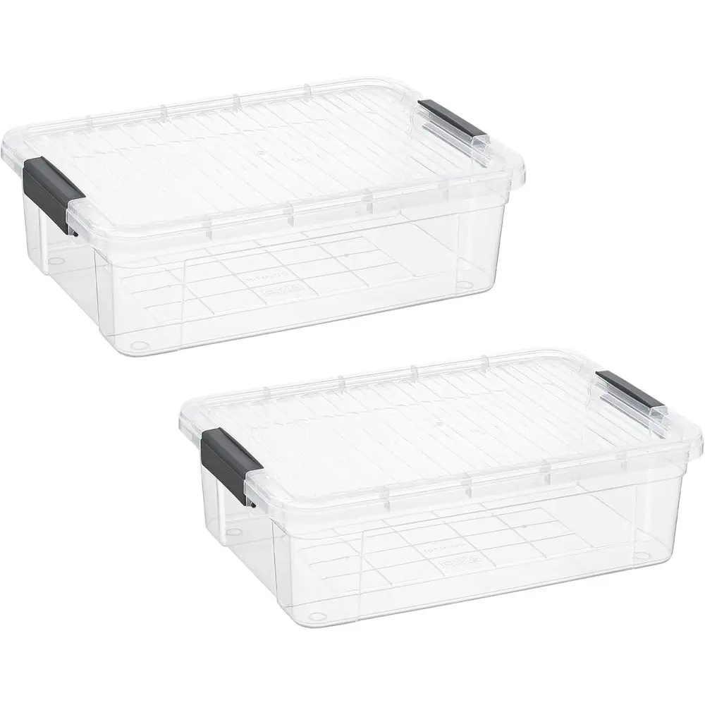 

Clear Storage Boxes with Lids, 13.7 Quart Plastic Container Bins for Organizing, Stackable Crates, BPA Free, Non Toxic, Odor Fre