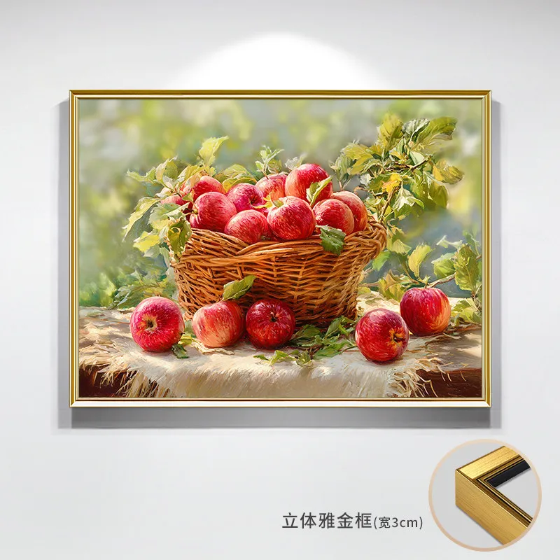 Pure hand-painted oil painting warm medieval style dining room living room advanced decorative painting