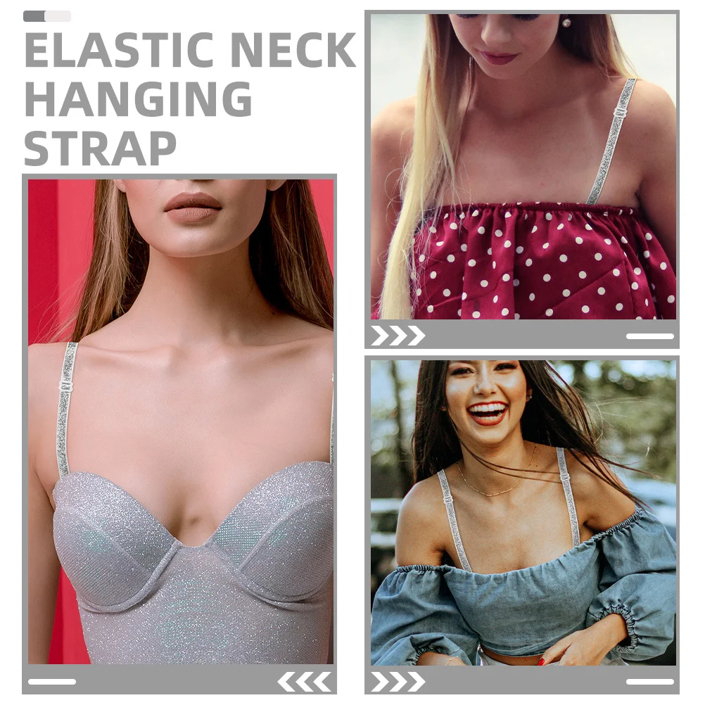 Verstellbare, rutschfeste BH-Träger für Damen, glitzerndes Dessous-Schultergurt, Ersatz, rückenfreies Kleid, Hochzeitsoutfit