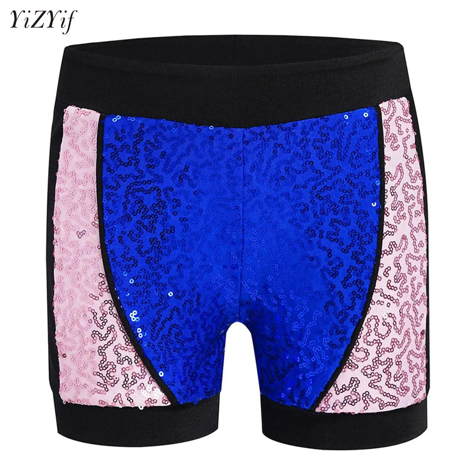 

Kids Girls Jazz Dance Performance Costume Ballet Yoga Figure Skating Gymnastics Athletic Bottoms Short Leggings Sequins Shorts