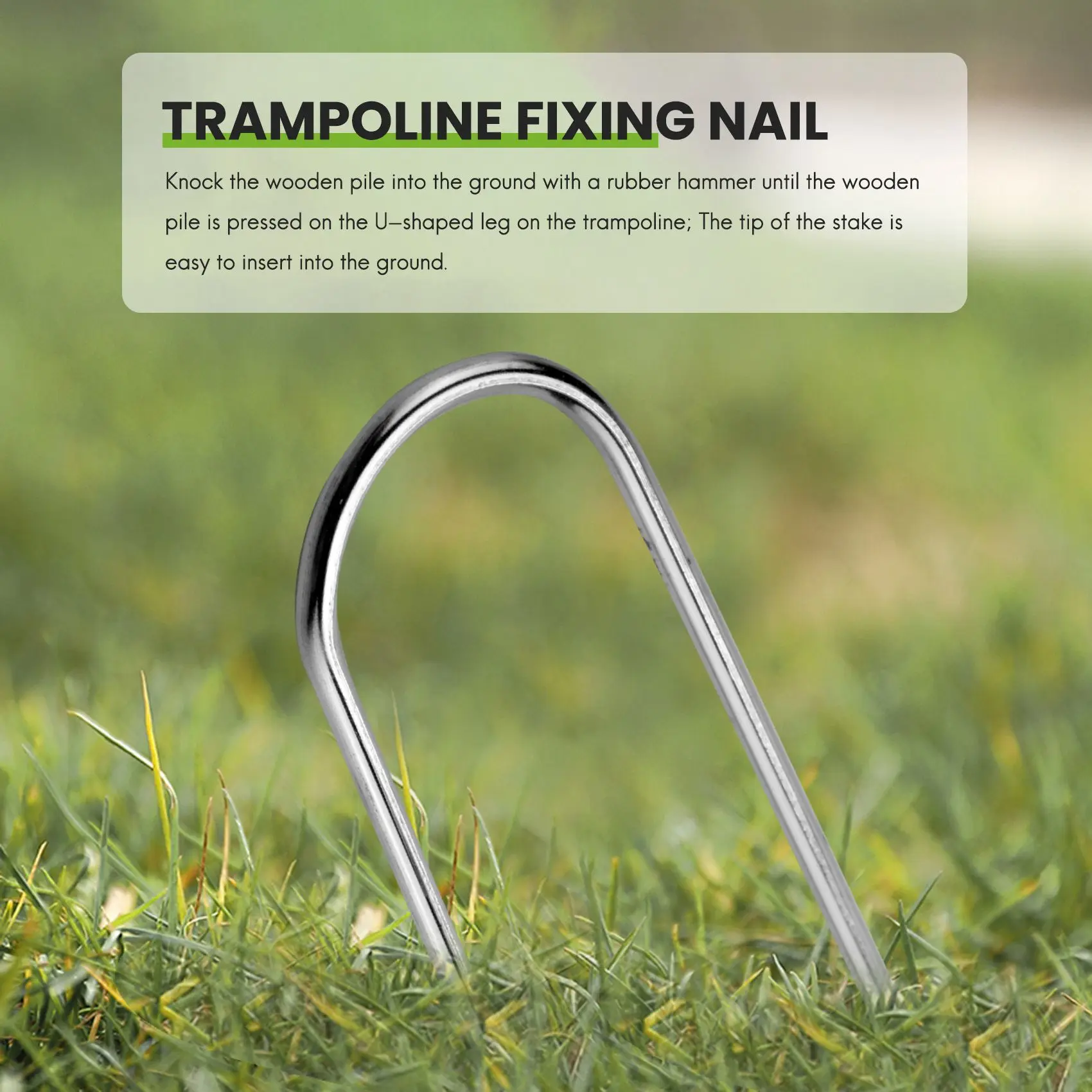 ABAZJ Trampolini Pali antivento, Accessori per trampolino resistenti Ancoraggio per pali per trampolino