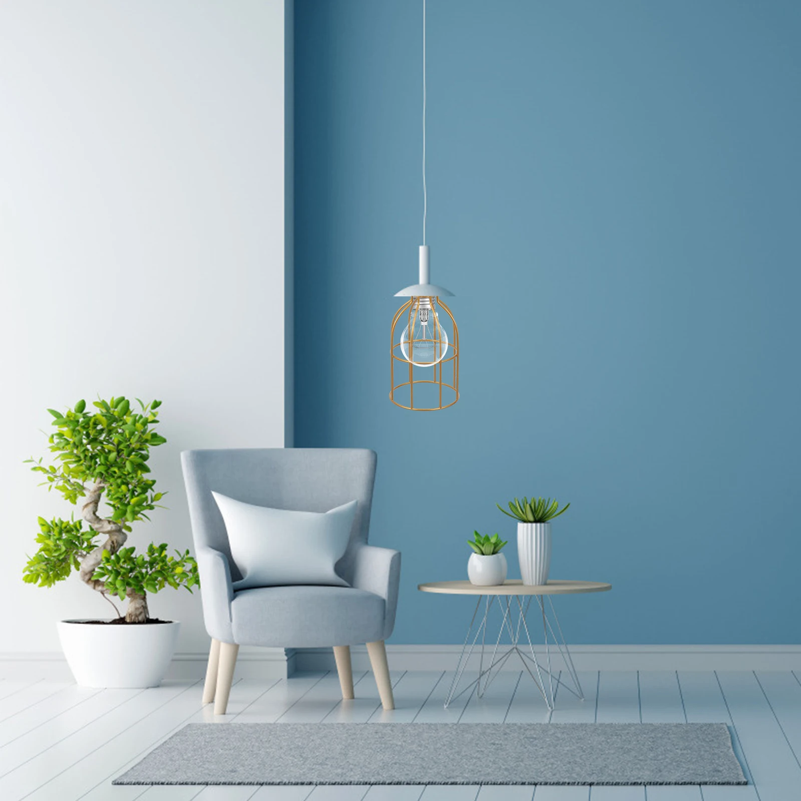 

Elegant Iron Art Lampshade with Bird Cage Style Metal Frame Shade for Living Room Decor