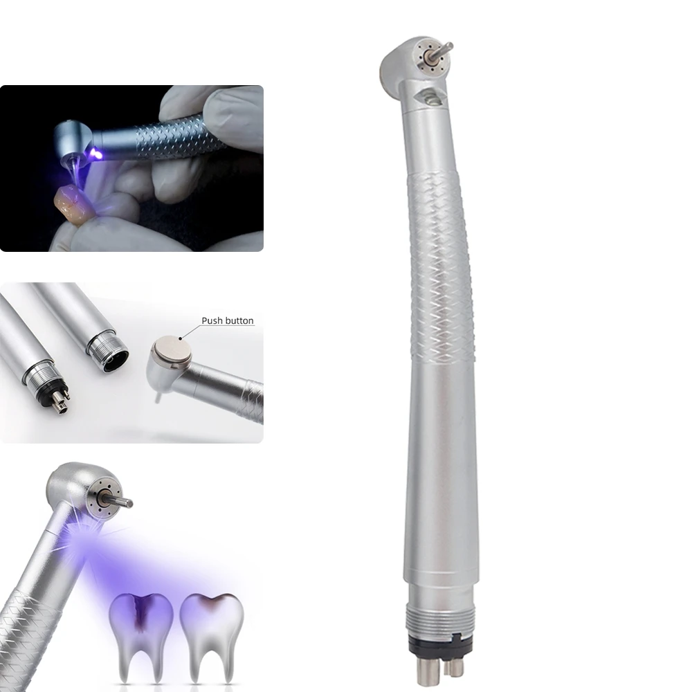 Dental High Speed Handpiece Surgical UV Purple Light Caries Detection Handpiece E-generator Air Turbine Handpiece 2/4 Holes