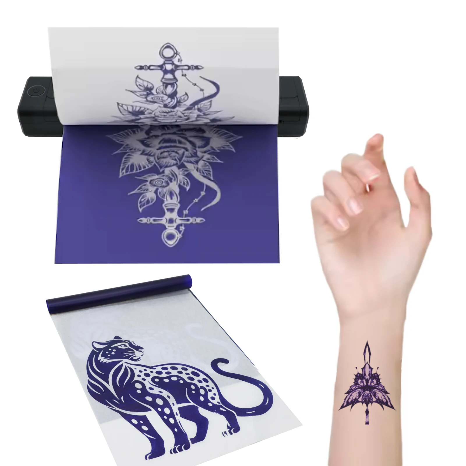 

A4 Blueteeth Transfer Machine Temporary Tattoo Printer Thermal Stencil Printer Plastic Body Tattoo Transfer Machine