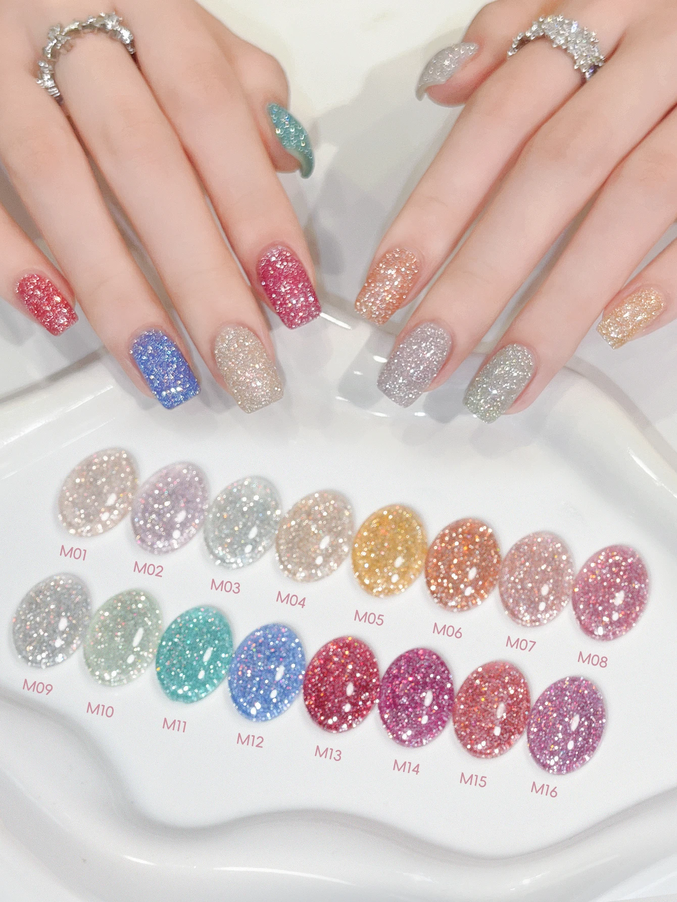 الماس بريق مسمار الفن 16 ألوان 15 مللي هلام مسمار البولندية تمرغ الأشعة فوق البنفسجية LED جيل للأظافر صالون أنثى مسمار أدوات الرسم الموضة #6