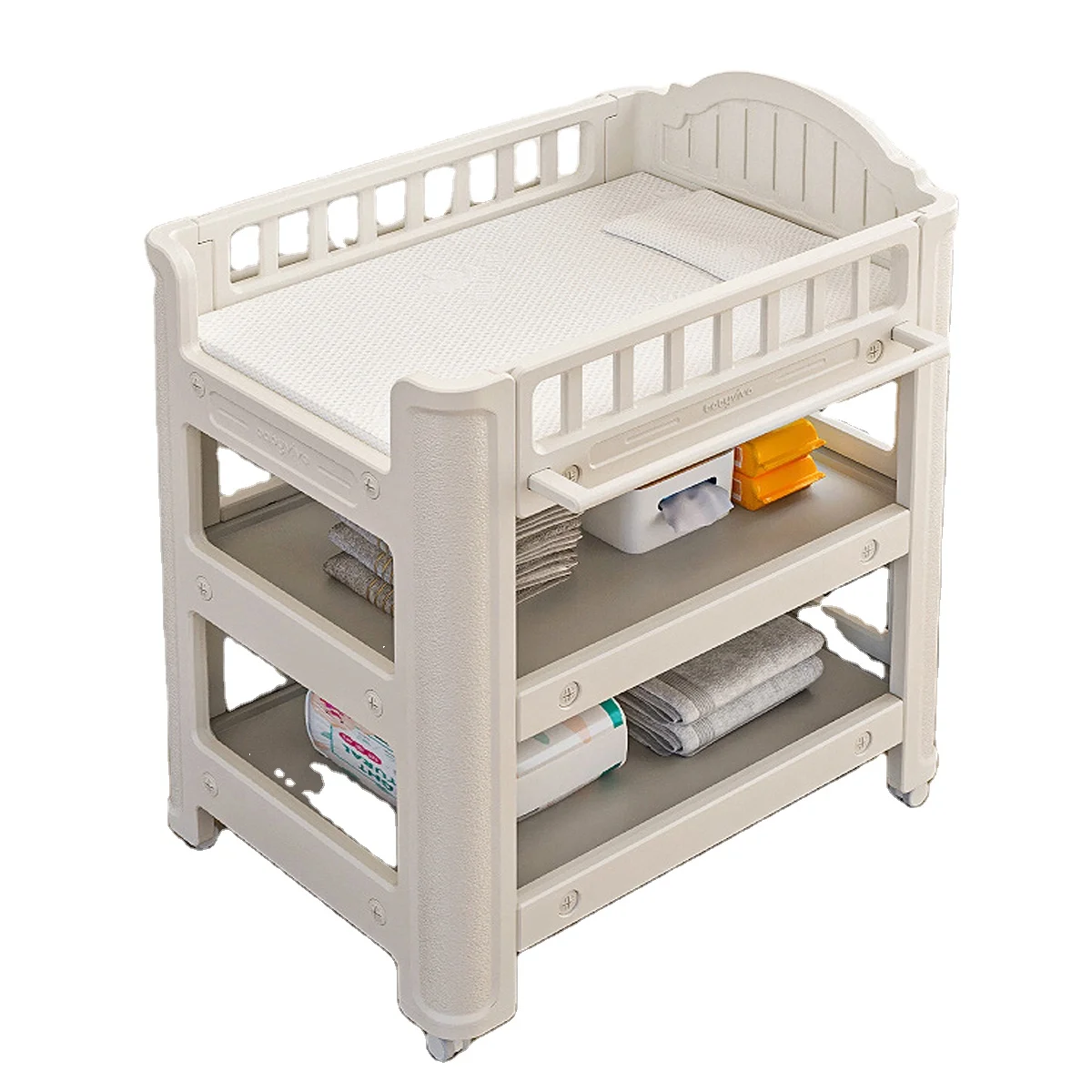 multifunctional baby bed crib bath nursing Table with wheels changing diaper table