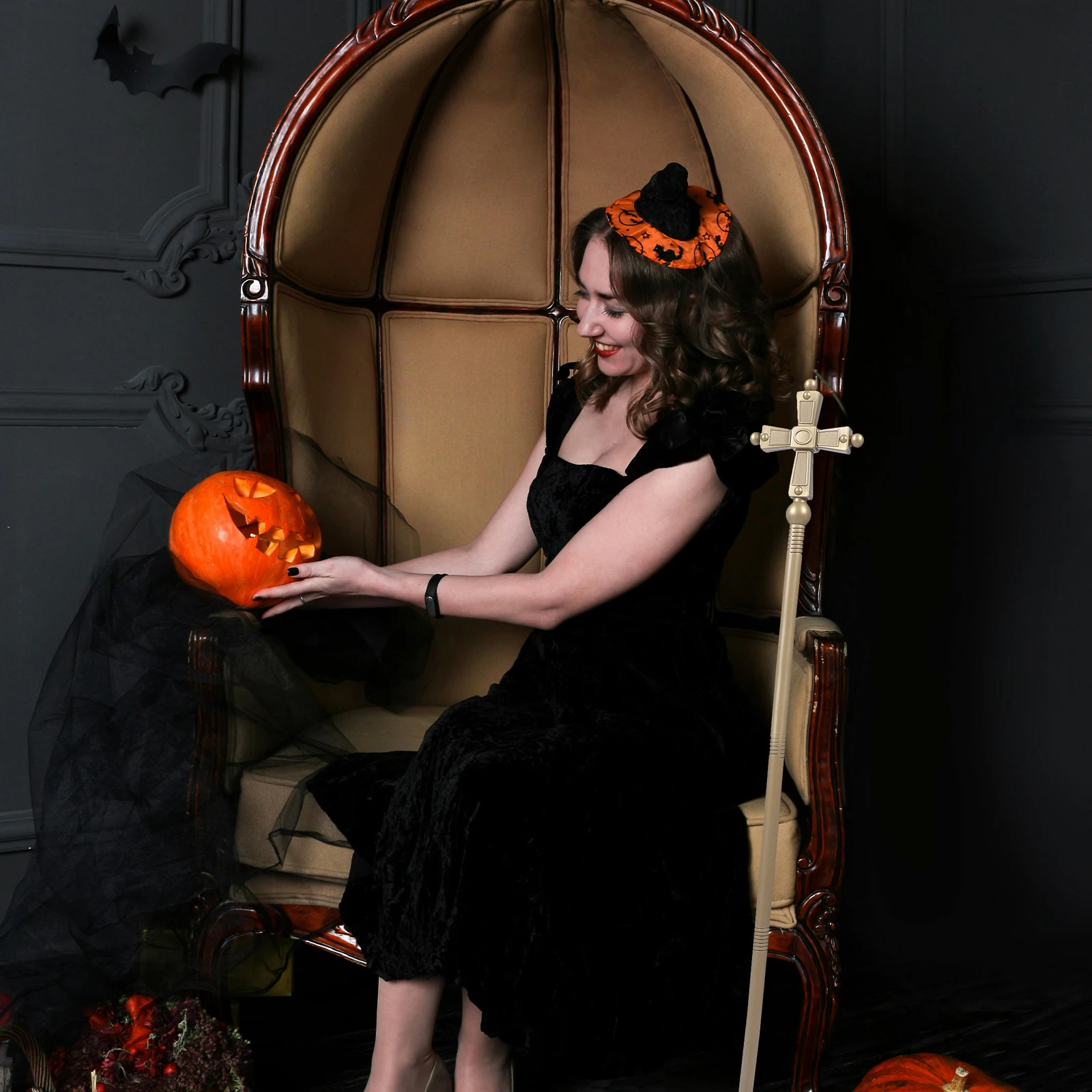 

Plastic Walking Cane Cosplay Prop Durable Lightweight Halloween Party Decorative Dress Up Stick Party Cane Cosplay Decoration