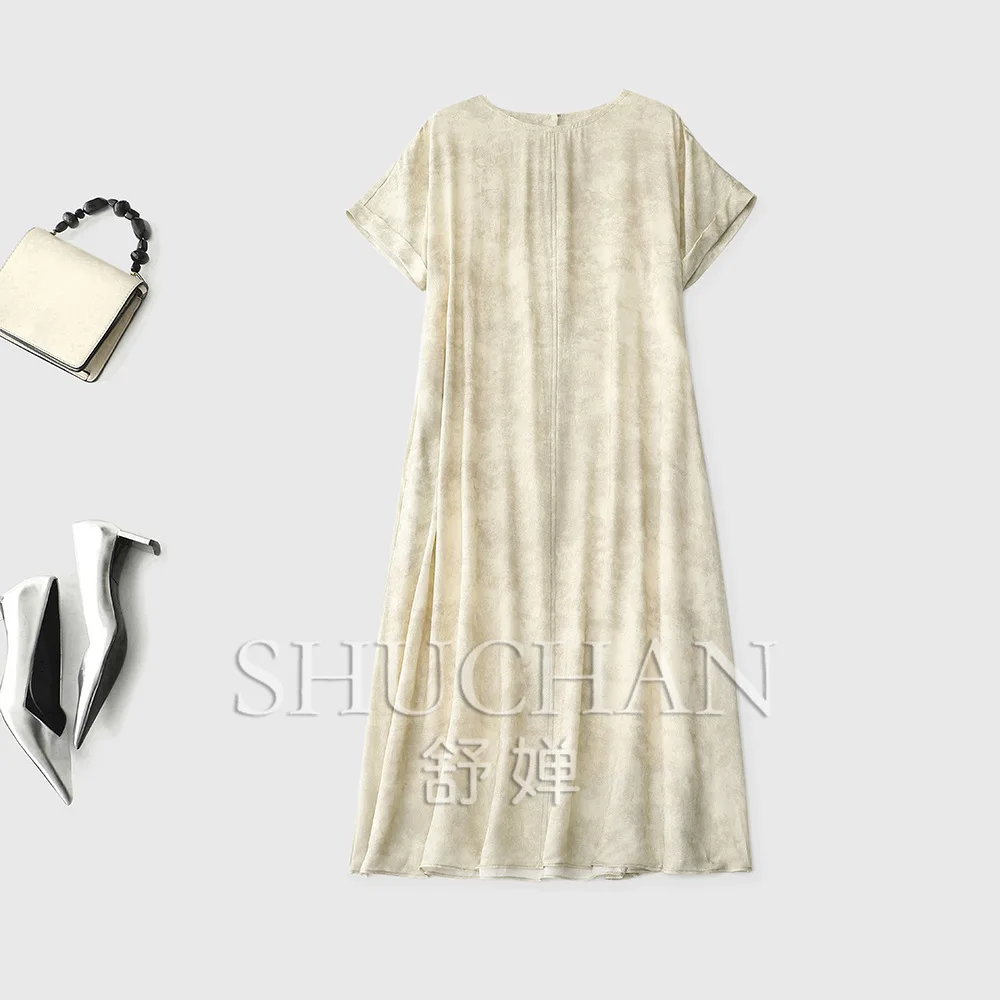 Vestido francês feminino nova cintura e temperamento fino drapeado jacquard saia em forma de A solta e versátil