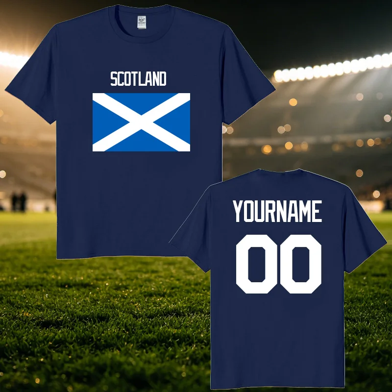 Scotland National Football Custom Name Number T Shirt Unisex Personalized DIY 2026 Football Tour Match Day Fan Streetwear Tee