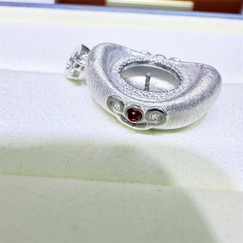 Wholesale S925 Sterling Silver Pendant Mount Base Mountings Findings Parts Fittings Accessories for 7-10mm Pearls 5pcs/lot