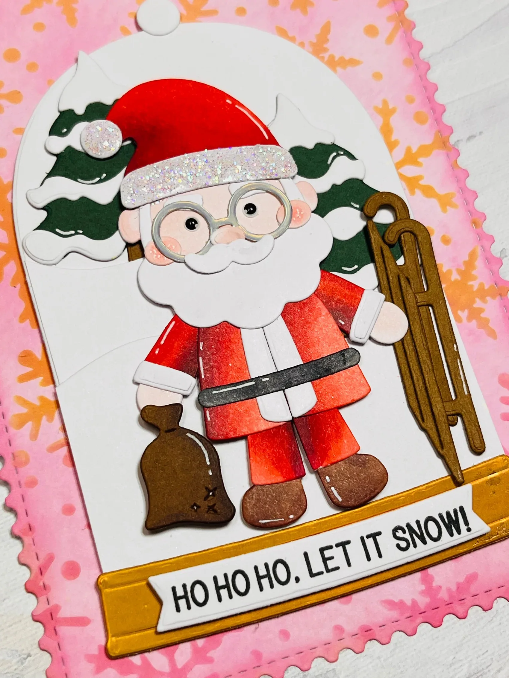 Santa Claus is holding a curved magic wand Cutting Dies Scrapbook Diary Decoration Stencil Embossing Template DIY Greeting Card