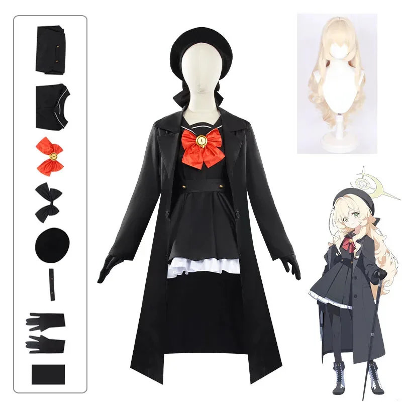 

In Stock XS-2XL Niyaniya Cosplay Costume Blue Arrchive Anime Game Role Play Wig Halloween Party Carnival Outfits for Women