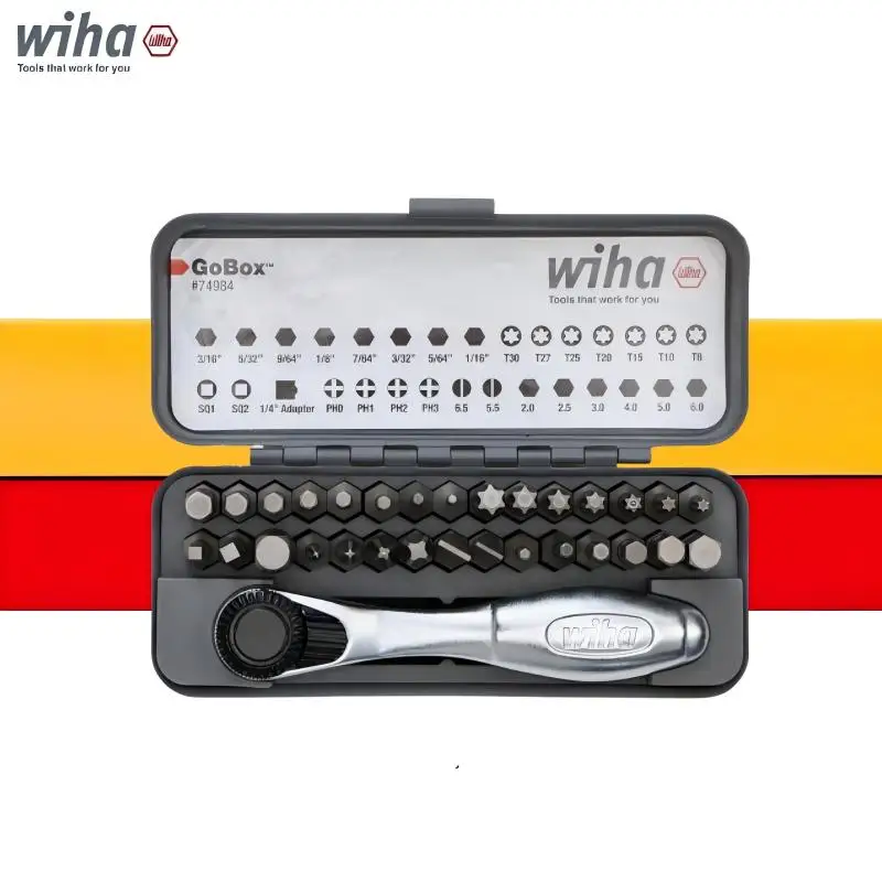 wiha-74984-gobox-jeu-de-forets-multi-fonction-mini-cle-a-cliquet-32-pieces-entretien-ensemble-d'outils-a-main