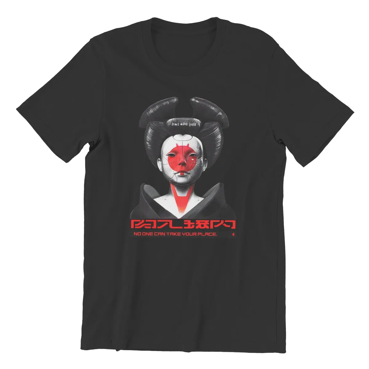 Japanese Cyborg Geisha Cyberpunk T-Shirts for Men Ghost in the Shell anime movie 100% Cotton Tee Shirt  T Shirt Gift Idea Tops