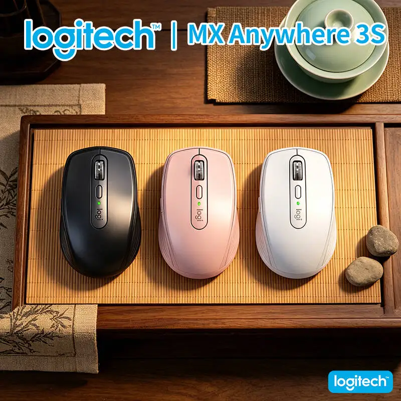 Logitech MX Anywhere 3S Office Mouse - 8000 DPI, MagSpeed Scroll, Silent Click, Travel-Friendly Design for Business
